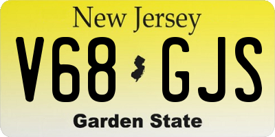 NJ license plate V68GJS