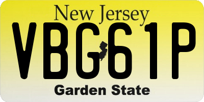 NJ license plate VBG61P