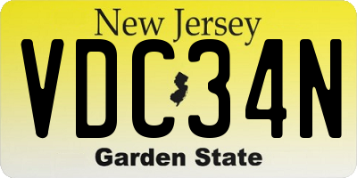 NJ license plate VDC34N