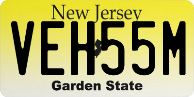 NJ license plate VEH55M
