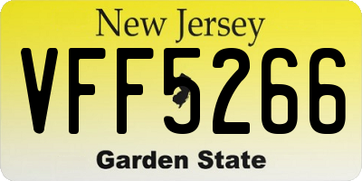 NJ license plate VFF5266