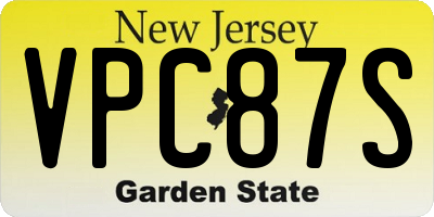 NJ license plate VPC87S