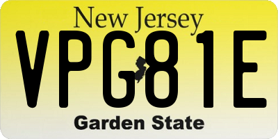 NJ license plate VPG81E