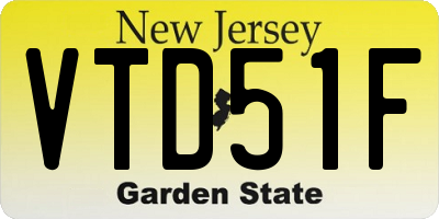 NJ license plate VTD51F