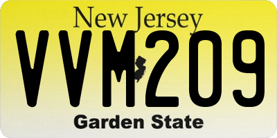 NJ license plate VVM209
