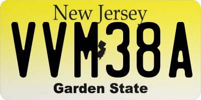NJ license plate VVM38A