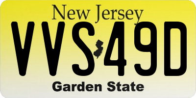 NJ license plate VVS49D