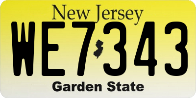 NJ license plate WE7343