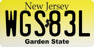 NJ license plate WGS83L