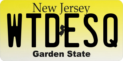 NJ license plate WTDESQ