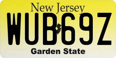 NJ license plate WUB69Z