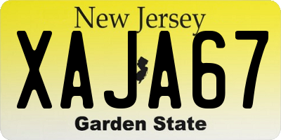 NJ license plate XAJA67