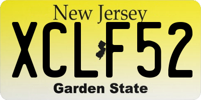 NJ license plate XCLF52