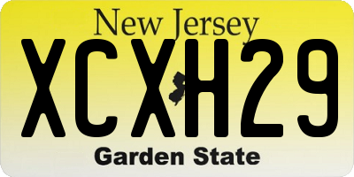 NJ license plate XCXH29