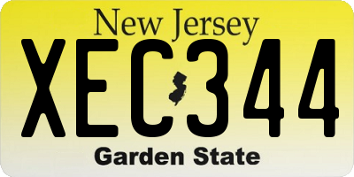 NJ license plate XEC344