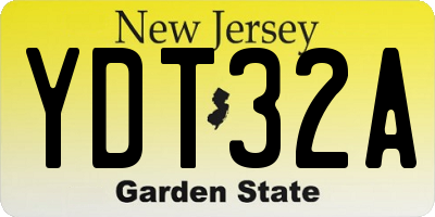 NJ license plate YDT32A