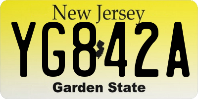 NJ license plate YG842A