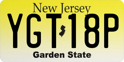 NJ license plate YGT18P