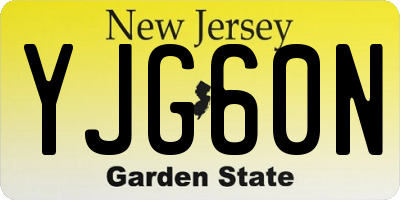 NJ license plate YJG60N
