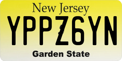 NJ license plate YPPZ6YN