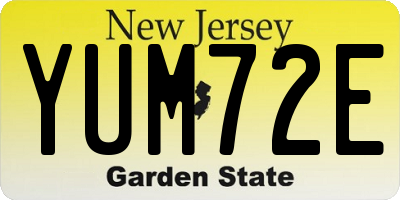 NJ license plate YUM72E