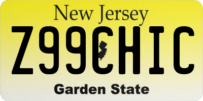 NJ license plate Z99CHIC