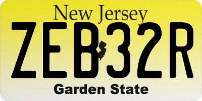 NJ license plate ZEB32R