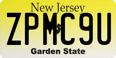 NJ license plate ZPMC9U