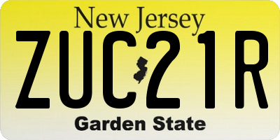 NJ license plate ZUC21R