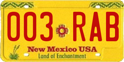 NM license plate 003RAB
