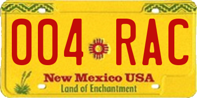 NM license plate 004RAC