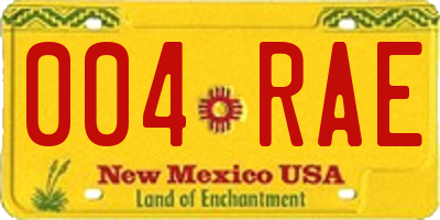 NM license plate 004RAE