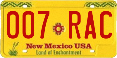 NM license plate 007RAC