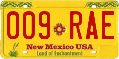 NM license plate 009RAE