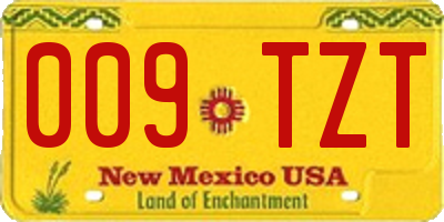 NM license plate 009TZT