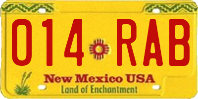 NM license plate 014RAB