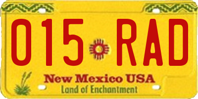 NM license plate 015RAD