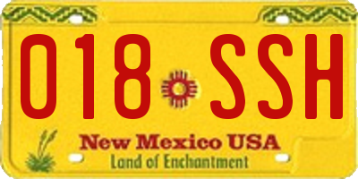 NM license plate 018SSH