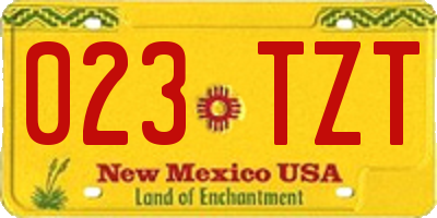 NM license plate 023TZT