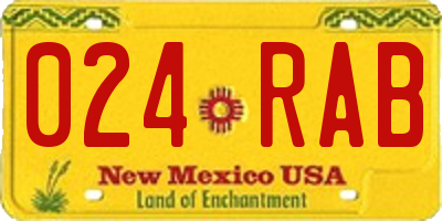 NM license plate 024RAB