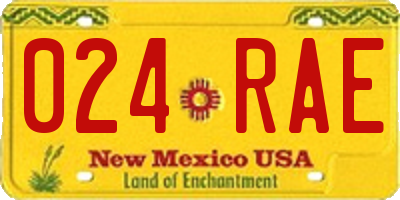 NM license plate 024RAE