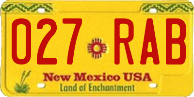 NM license plate 027RAB