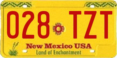 NM license plate 028TZT