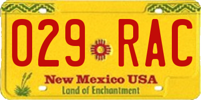 NM license plate 029RAC
