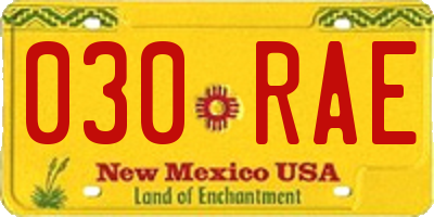 NM license plate 030RAE