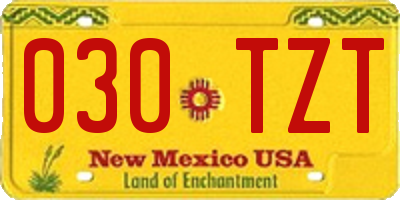 NM license plate 030TZT