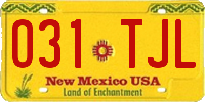 NM license plate 031TJL