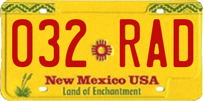 NM license plate 032RAD