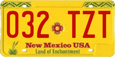 NM license plate 032TZT