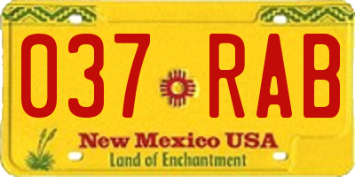 NM license plate 037RAB
